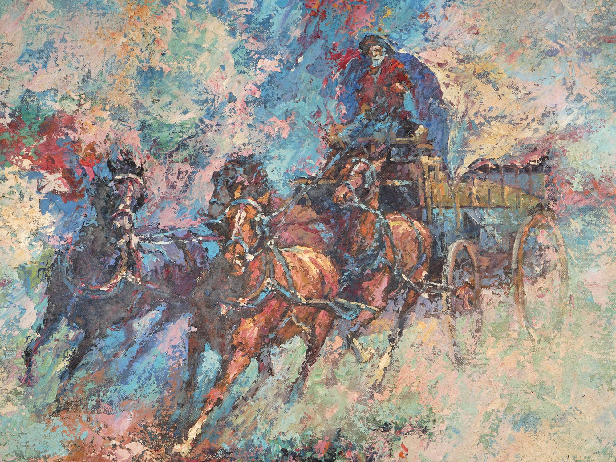 AMERICAN HORSES OIL PAINTING BY GERALD BOGARD PIC-1